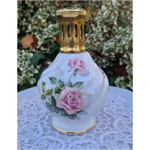 Lampe Berger Porcelaine de Paris décor floral Rose